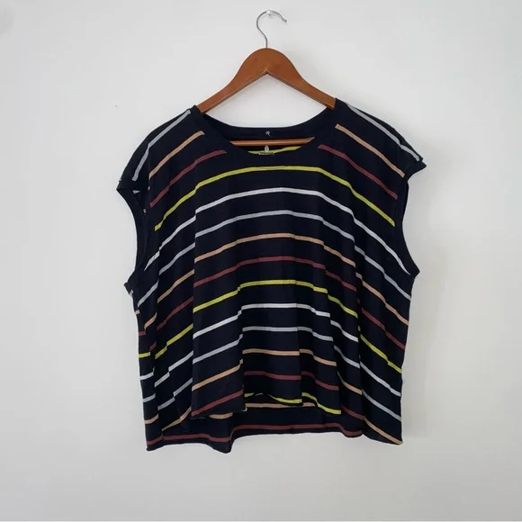 Nwot Free People Rising Tide Printed Relaxed Boxy T-Shirt in
Black/Stripe size S - Picture 6 of 7